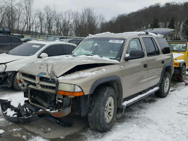 1D4HS38N23F521689 - 2003 DODGE DURANGO SP GOLD photo 2