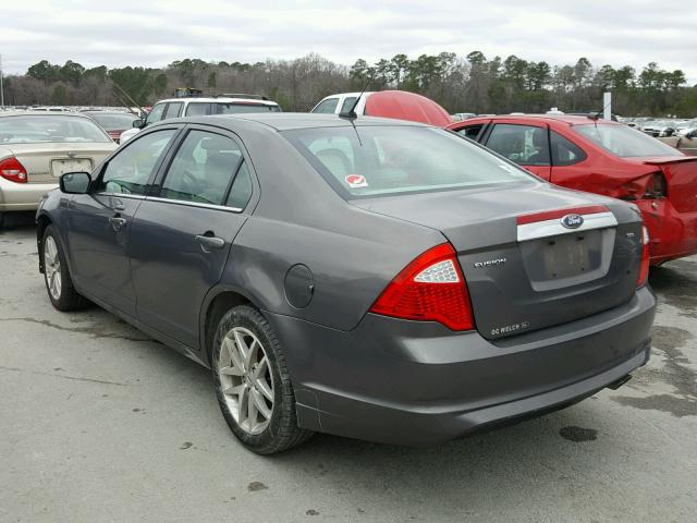 3FAHP0JA1CR161375 - 2012 FORD FUSION SEL GRAY photo 3