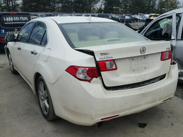 JH4CU2F65AC032594 - 2010 ACURA TSX WHITE photo 3