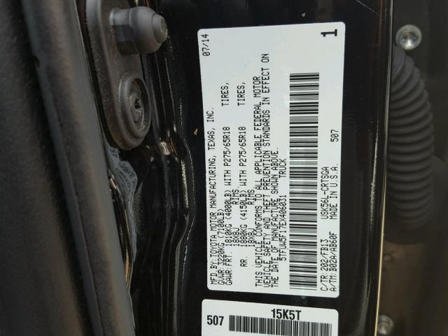 5TFUW5F17EX406031 - 2014 TOYOTA TUNDRA DOU BLACK photo 10