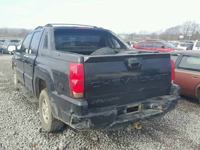 3GNEC12T24G267644 - 2004 CHEVROLET AVALANCHE BLACK photo 3