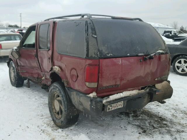 1GNDT13W8T2263514 - 1996 CHEVROLET BLAZER MAROON photo 3