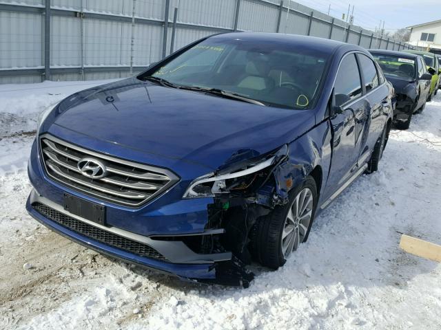 5NPE34AF7FH202756 - 2015 HYUNDAI SONATA SPO BLUE photo 2