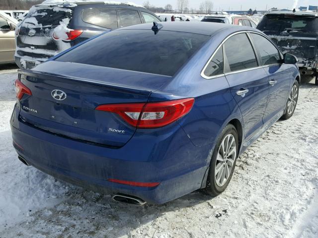 5NPE34AF7FH202756 - 2015 HYUNDAI SONATA SPO BLUE photo 4