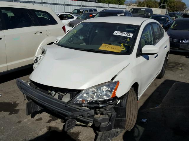 3N1AB7AP0EL682250 - 2014 NISSAN SENTRA S WHITE photo 2