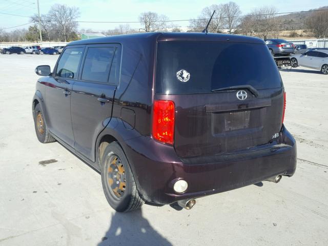 JTLKE50E391090338 - 2009 TOYOTA SCION XB MAROON photo 3