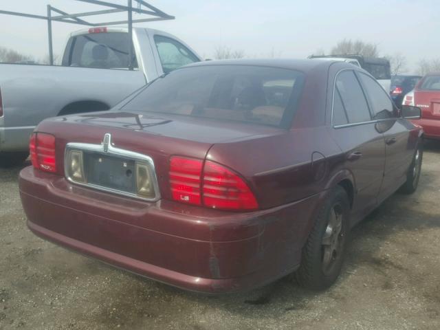 1LNHM86S91Y617376 - 2001 LINCOLN LS BURGUNDY photo 4