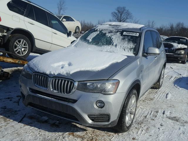 5UXWX9C38H0T20029 - 2017 BMW X3 XDRIVE2 SILVER photo 2
