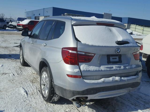 5UXWX9C38H0T20029 - 2017 BMW X3 XDRIVE2 SILVER photo 3