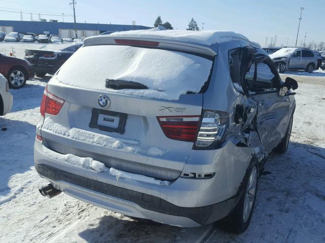 5UXWX9C38H0T20029 - 2017 BMW X3 XDRIVE2 SILVER photo 4
