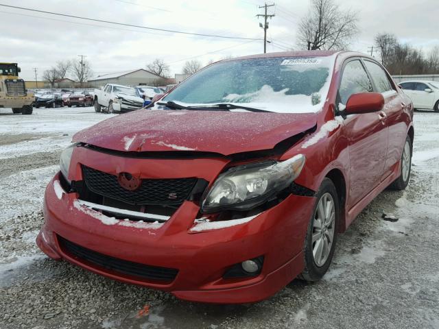 1NXBU40E29Z149138 - 2009 TOYOTA COROLLA BA RED photo 2