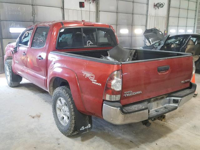 3TMLU42N29M031178 - 2009 TOYOTA TACOMA DOU RED photo 3