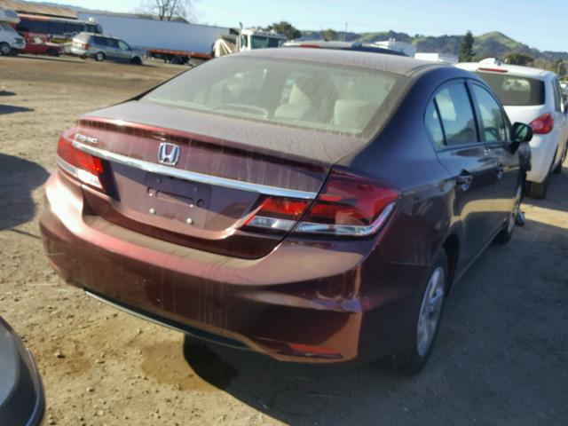 19XFB2F57EE239823 - 2014 HONDA CIVIC LX BURGUNDY photo 4