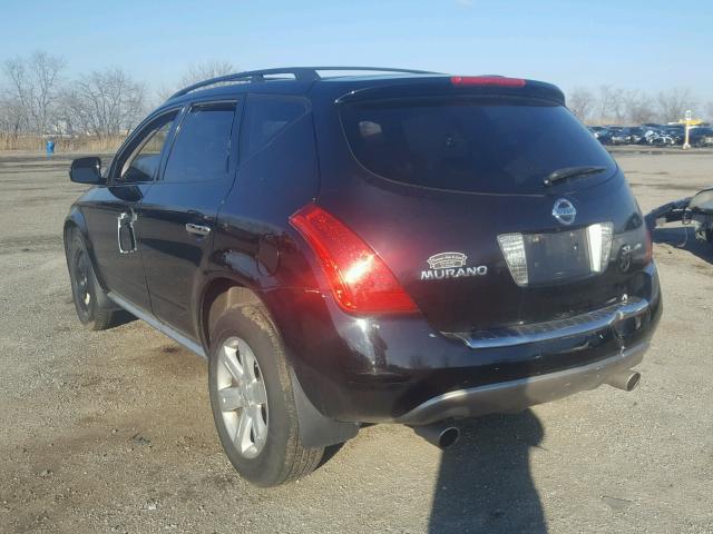 JN8AZ08W07W661591 - 2007 NISSAN MURANO SL BLACK photo 3