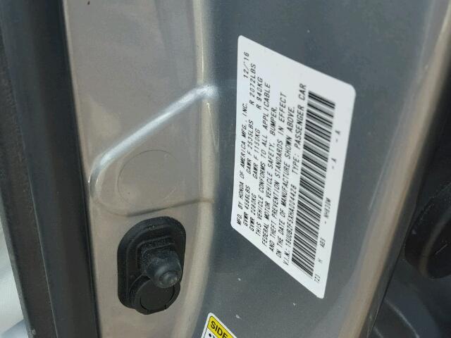 19UUB2F5XHA004428 - 2017 ACURA TLX TECH SILVER photo 10