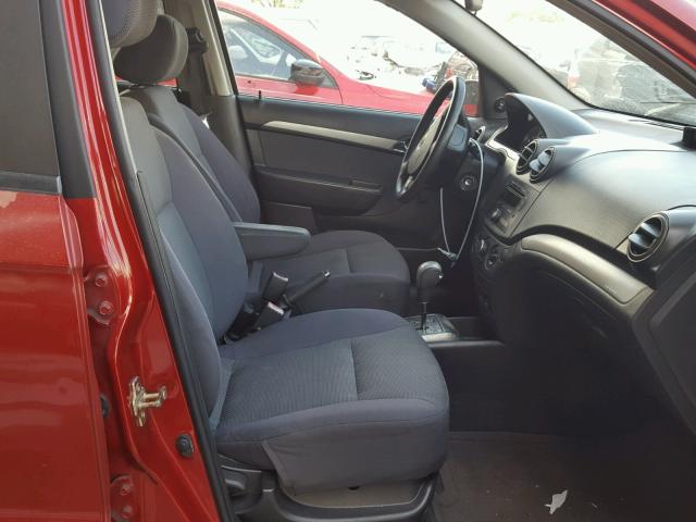 KL1TD566X7B047441 - 2007 CHEVROLET AVEO BASE Kırmızı fotoğraf 5