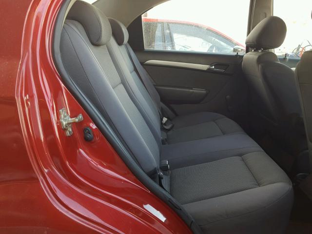 KL1TD566X7B047441 - 2007 CHEVROLET AVEO BASE Kırmızı fotoğraf 6