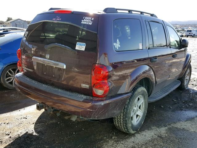 1D4HB48DX4F126495 - 2004 DODGE DURANGO SL MAROON photo 4