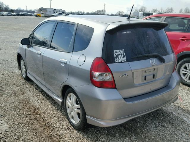 JHMGD37617S050191 - 2007 HONDA FIT S SILVER photo 3