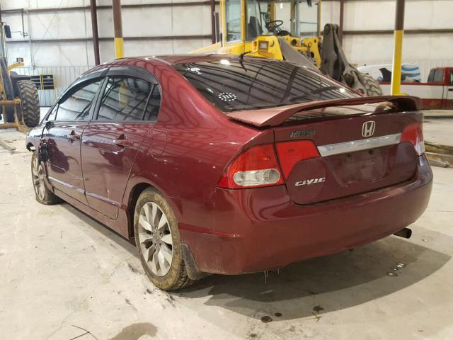 19XFA1F90AE018705 - 2010 HONDA CIVIC EXL MAROON photo 3