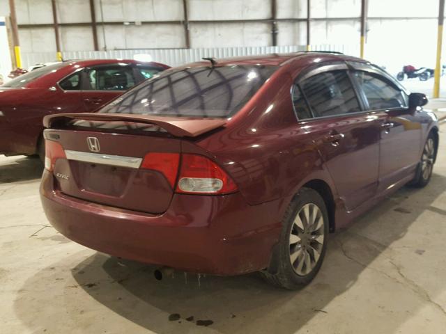 19XFA1F90AE018705 - 2010 HONDA CIVIC EXL MAROON photo 4