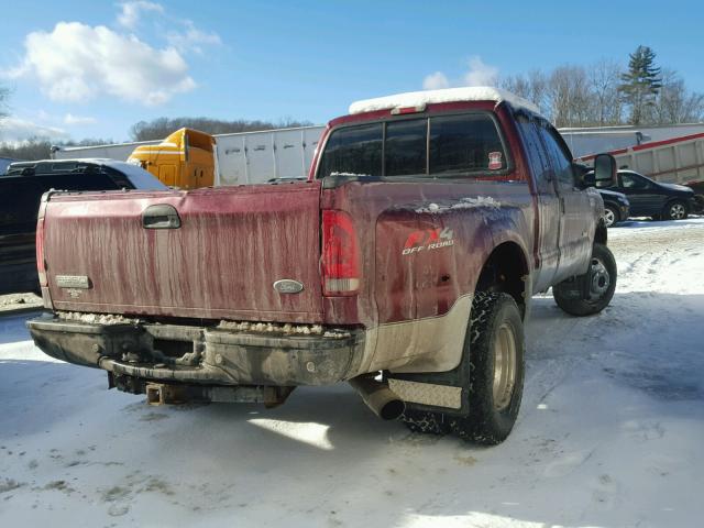 1FTWX33P85EA30826 - 2005 FORD F350 SUPER MAROON photo 4