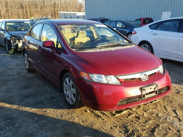 1HGFA16588L039561 - 2008 HONDA CIVIC LX RED photo 1