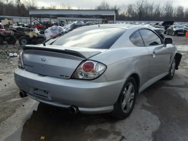 KMHHN65F43U032818 - 2003 HYUNDAI TIBURON GT SILVER photo 4