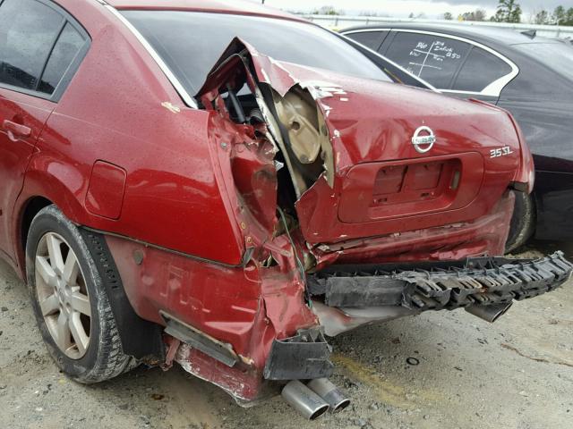 1N4BA41E84C863212 - 2004 NISSAN MAXIMA SE RED photo 9