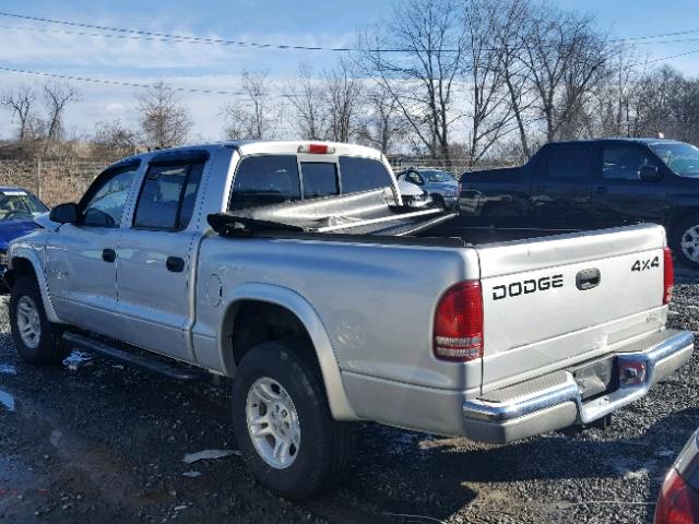 1B7HG48X12S586545 - 2002 DODGE DAKOTA QUA GRAY photo 3