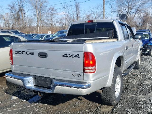 1B7HG48X12S586545 - 2002 DODGE DAKOTA QUA GRAY photo 4