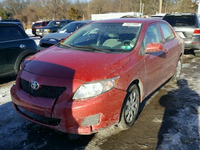 2T1BU4EE5AC515012 - 2010 TOYOTA COROLLA BA RED photo 2