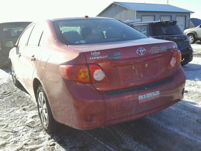 2T1BU4EE5AC515012 - 2010 TOYOTA COROLLA BA RED photo 3