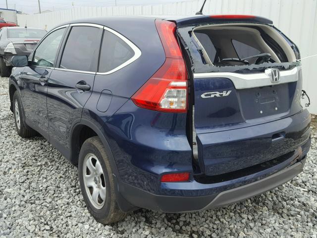 3CZRM3H38FG703677 - 2015 HONDA CR-V LX BLUE photo 3