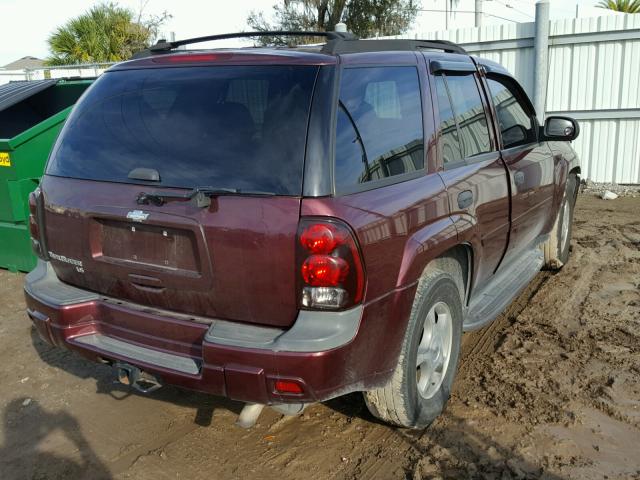 1GNDS13SX72158043 - 2007 CHEVROLET TRAILBLAZE BURGUNDY photo 4