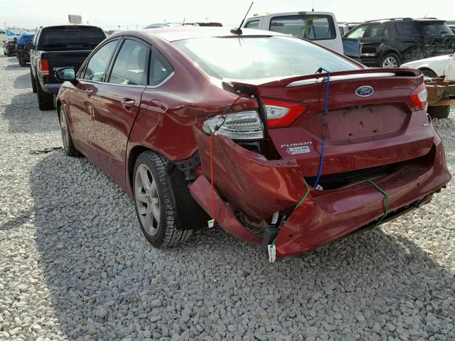 3FA6P0H77FR136437 - 2015 FORD FUSION SE MAROON photo 3