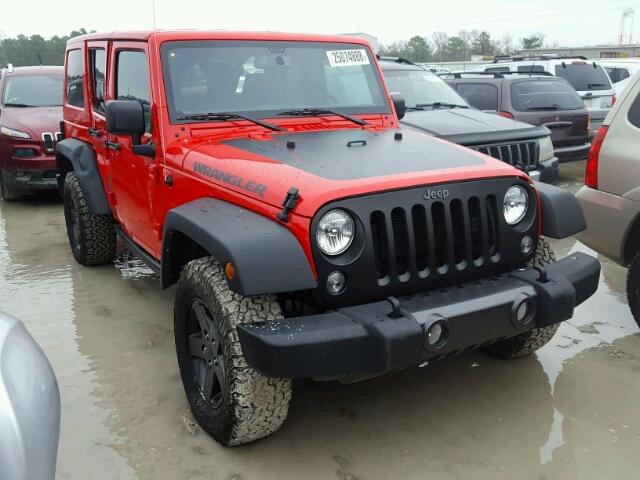 1C4BJWDGXHL657981 - 2017 JEEP WRANGLER U RED photo 1