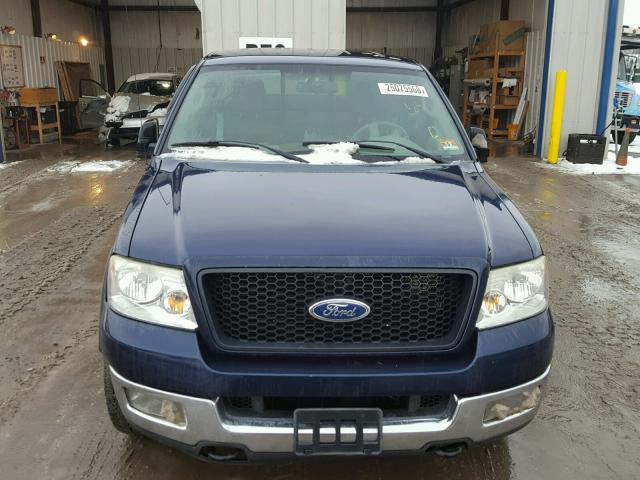 1FTVF14564NA42097 - 2004 FORD F150 BLUE photo 9