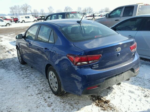 3KPA24AB0JE047334 - 2018 KIA RIO LX Կապույտ լուսանկար 3