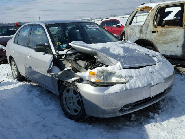 1HGES16622L006869 - 2002 HONDA CIVIC LX SILVER photo 1