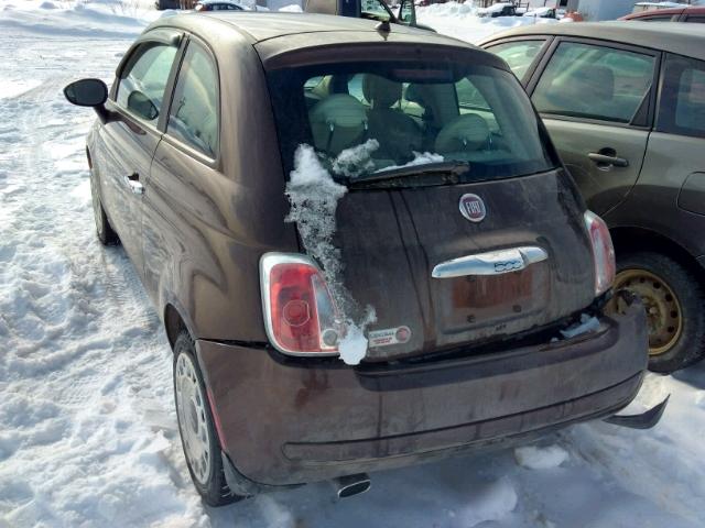 3C3CFFAR1DT634216 - 2013 FIAT 500 POP BROWN photo 3