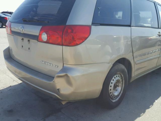 5TDZA23C16S400029 - 2006 TOYOTA SIENNA CE BEIGE photo 9