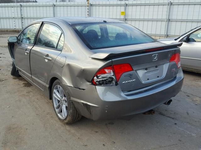 2HGFA55538H708504 - 2008 HONDA CIVIC SI GRAY photo 3