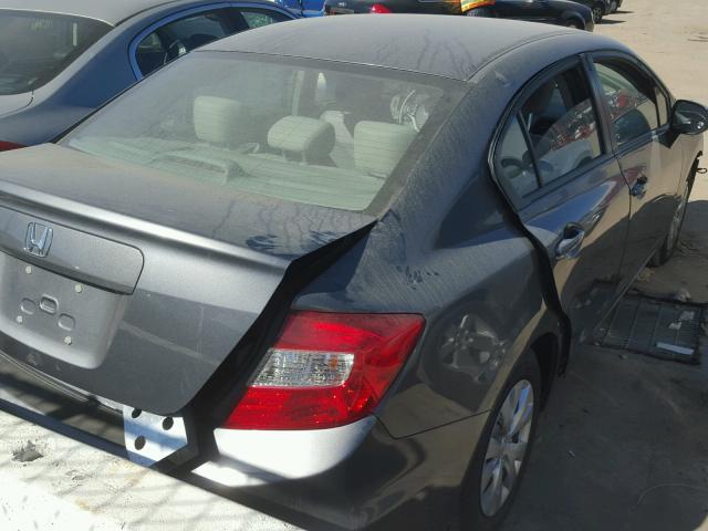 2HGFB2F54CH324699 - 2012 HONDA CIVIC LX GRAY photo 4