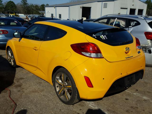 KMHTC6AD7DU096342 - 2013 HYUNDAI VELOSTER B YELLOW photo 3