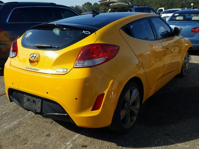 KMHTC6AD7DU096342 - 2013 HYUNDAI VELOSTER B YELLOW photo 4