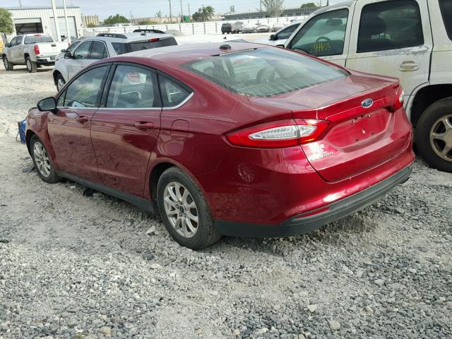 3FA6P0G76GR129790 - 2016 FORD FUSION S RED photo 3