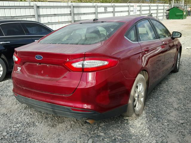 3FA6P0G76GR129790 - 2016 FORD FUSION S RED photo 4