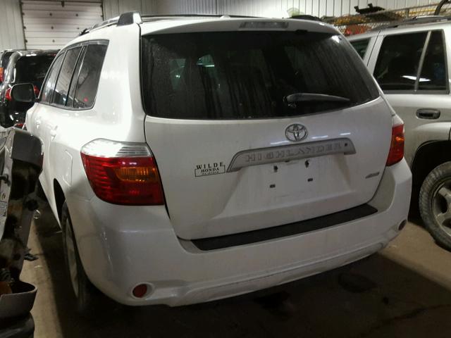 5TDJK3EHXAS038462 - 2010 TOYOTA HIGHLANDER WHITE photo 3