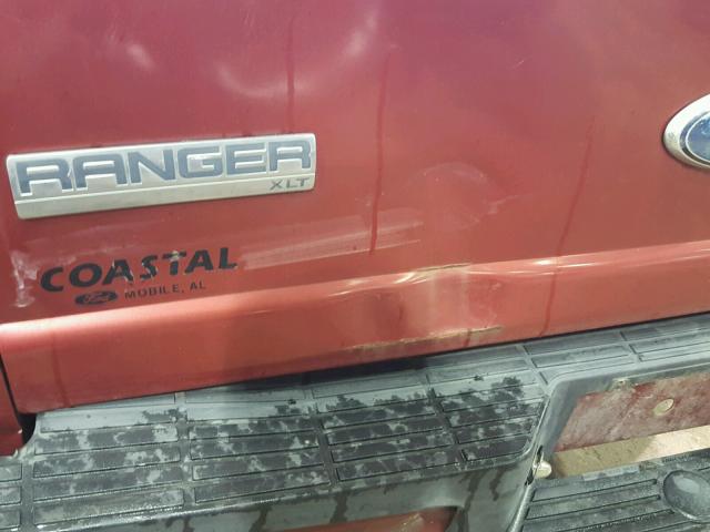 1FTYR14U66PA12892 - 2006 FORD RANGER SUP RED photo 9